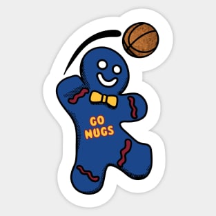 Denver Nuggets Gingerbread Man Sticker